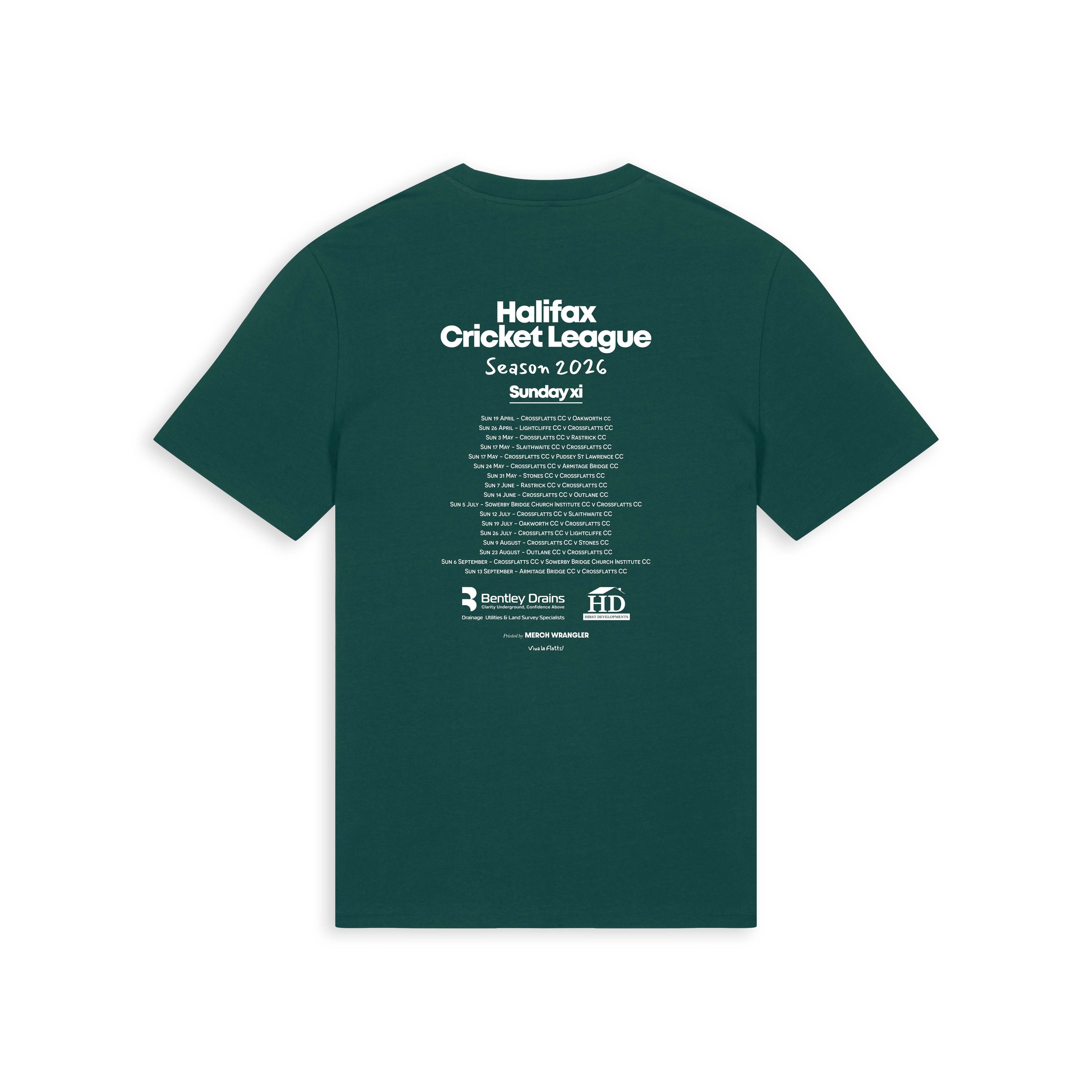 Crossflatts CC Fixture Tee - Sunday XI (Dark Green)